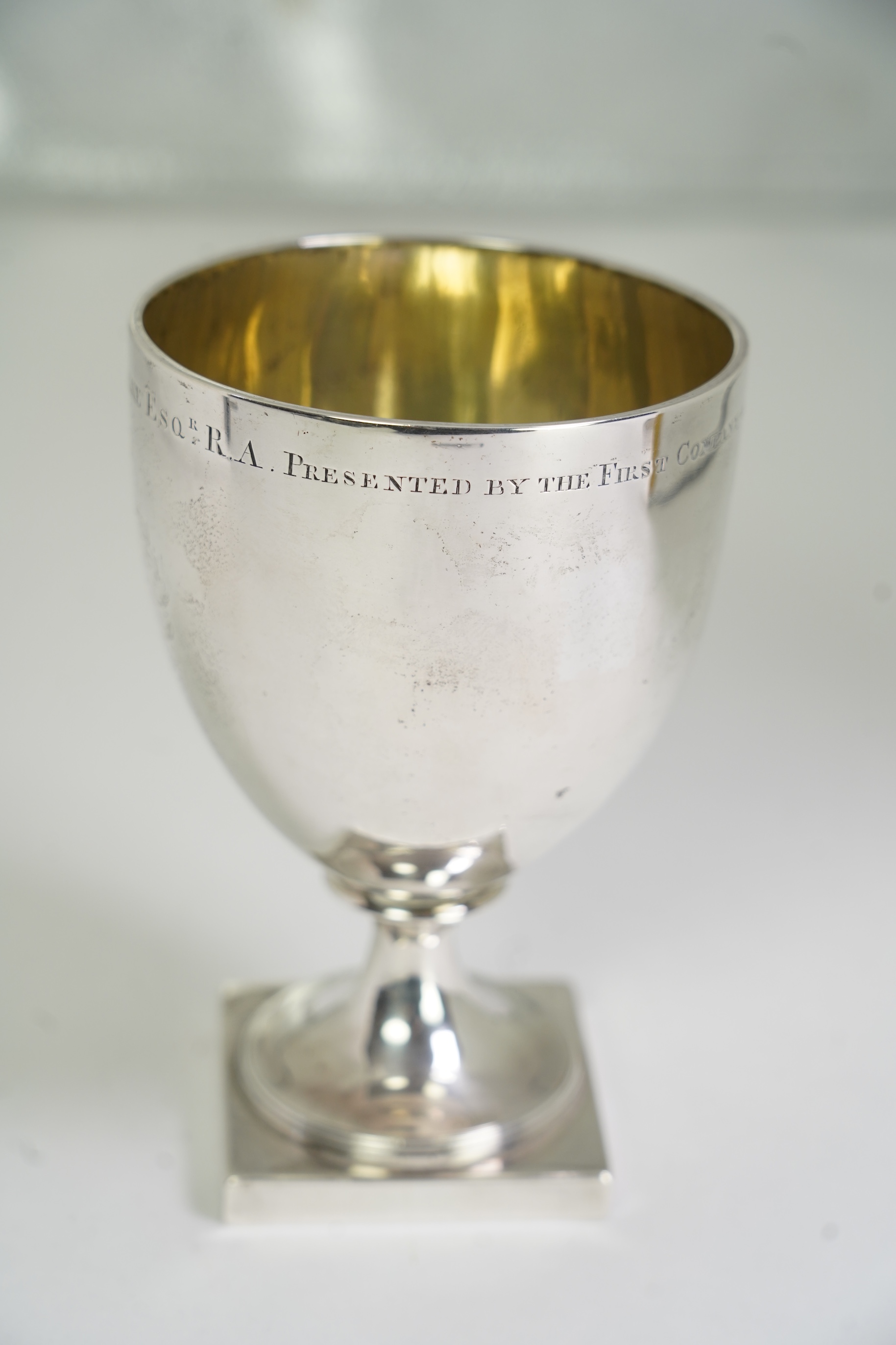 A George III silver presentation goblet, by John Eames